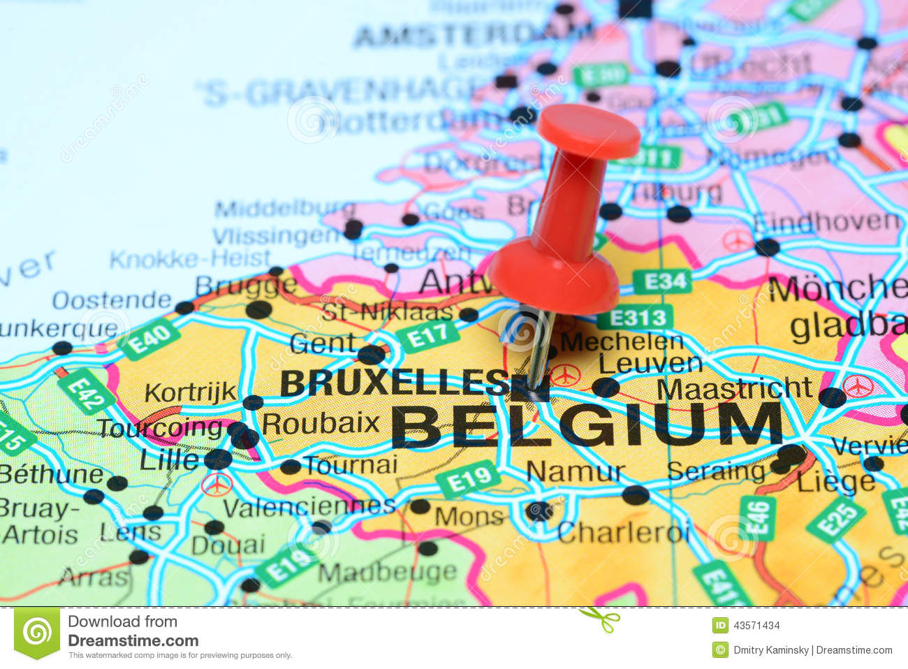 Map Europe Belgium